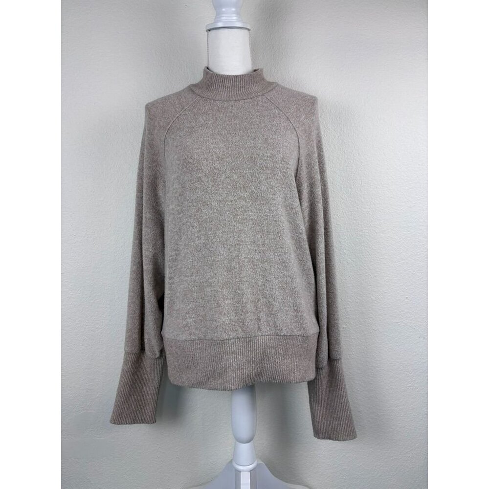Maeve Anthropologie women's‎ medium tan Laney mock neck pullover sweater top